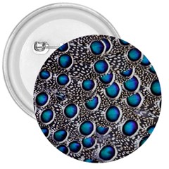 Peacock Pattern Close Up Plumage 3  Buttons by Celenk