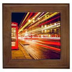 Telephone Box London Night Framed Tile by Uceng