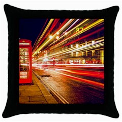 Telephone Box London Night Throw Pillow Case (black) by Uceng