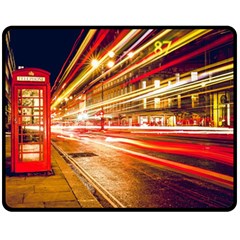 Telephone Box London Night Fleece Blanket (medium) by Uceng