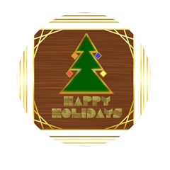 Art Deco Holiday Card Mini Round Pill Box by Amaryn4rt