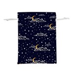 Hand-drawn-scratch-style-night-sky-with-moon-cloud-space-among-stars-seamless-pattern-vector-design- Lightweight Drawstring Pouch (M) Back