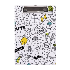 Set-cute-colorful-doodle-hand-drawing A5 Acrylic Clipboard by uniart180623