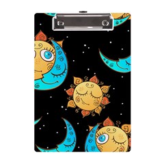 Seamless-pattern-with-sun-moon-children A5 Acrylic Clipboard by uniart180623