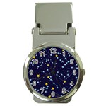 Seamless-pattern-with-cartoon-zodiac-constellations-starry-sky Money Clip Watches Front