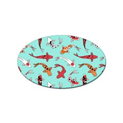 Pattern-with-koi-fishes Sticker (oval) by uniart180623