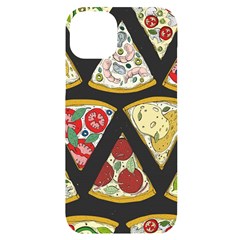 Vector-seamless-pattern-with-italian-pizza-top-view Iphone 14 Plus Black Uv Print Case by uniart180623