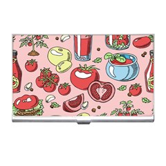 Tomato-seamless-pattern-juicy-tomatoes-food-sauce-ketchup-soup-paste-with-fresh-red-vegetables Business Card Holder by uniart180623