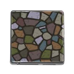 Cartoon-colored-stone-seamless-background-texture-pattern - Memory Card Reader (square 5 Slot) by uniart180623