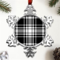 Pixel-background-design-modern-seamless-pattern-plaid-square-texture-fabric-tartan-scottish-textile- Metal Small Snowflake Ornament by uniart180623