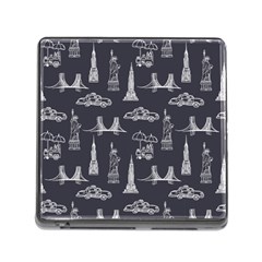 New York City Nyc Pattern Memory Card Reader (square 5 Slot) by uniart180623
