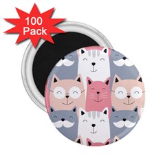 Cute Seamless Pattern With Cats 2 25  Magnets (100 Pack)  by uniart180623