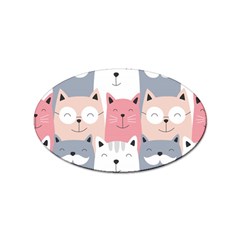Cute Seamless Pattern With Cats Sticker Oval (100 Pack) by uniart180623