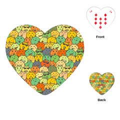 Seamless Pattern With Doodle Bunny Playing Cards Single Design (heart) by uniart180623