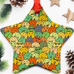 Seamless Pattern With Doodle Bunny Star Ornament (Two Sides) Front