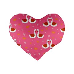 Swan-pattern-elegant-style Standard 16  Premium Heart Shape Cushions by uniart180623
