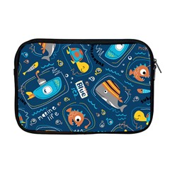 Seamless-pattern-vector-submarine-with-sea-animals-cartoon Apple Macbook Pro 17  Zipper Case by uniart180623