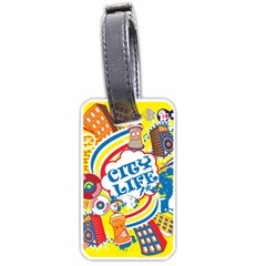 Colorful-city-life-horizontal-seamless-pattern-urban-city Luggage Tag (one Side) by uniart180623