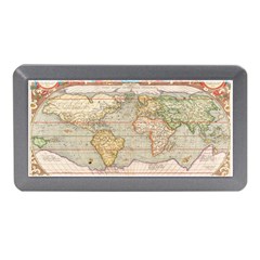 Old World Map Of Continents The Earth Vintage Retro Memory Card Reader (mini) by uniart180623