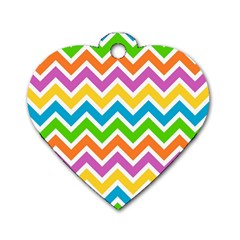 Chevron-pattern-design-texture Dog Tag Heart (one Side) by uniart180623