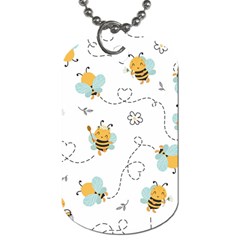 Bee Art Pattern Design Wallpaper Background Print Dog Tag (two Sides) by uniart180623