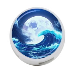 Waves Ocean Sea Tsunami Nautical Blue 4-port Usb Hub (one Side) by uniart180623