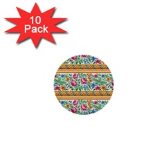 Flower Fabric Fabric Design Fabric Pattern Art 1  Mini Buttons (10 Pack)  by uniart180623