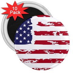 Flag Usa Unite Stated America 3  Magnets (10 Pack)  by uniart180623
