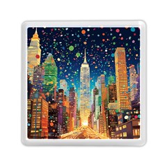 New York Confetti City Usa Memory Card Reader (square) by uniart180623