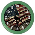 Flag Usa American Flag Color Wall Clock Front