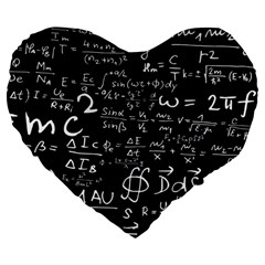 E=mc2 Text Science Albert Einstein Formula Mathematics Physics Large 19  Premium Flano Heart Shape Cushions by uniart180623