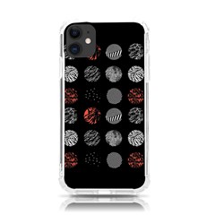 Black And Multicolored Polka Dot Artwork Digital Art Iphone 11 Tpu Uv Print Case by uniart180623