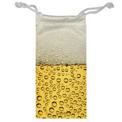 Texture Pattern Macro Glass Of Beer Foam White Yellow Art Jewelry Bag by uniart180623