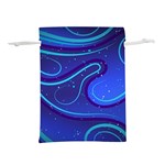 Spiral Shape Blue Abstract Lightweight Drawstring Pouch (M) Back