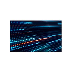 Orange Blue Dot Dots Lines Abstract Digital Art Sticker Rectangular (100 Pack) by uniart180623