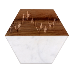 Flag Patterns On Forex Charts Marble Wood Coaster (hexagon)  by uniart180623