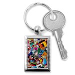 Cartoon Explosion Cartoon Characters Funny Key Chain (Rectangle) Front