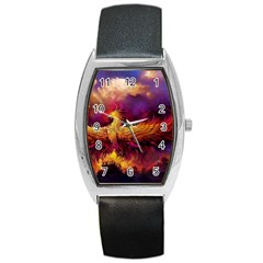 Phoenix Bird Barrel Style Metal Watch by uniart180623