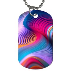 Colorful 3d Waves Creative Wave Waves Wavy Background Texture Dog Tag (two Sides) by uniart180623