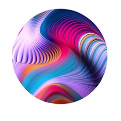 Colorful 3d Waves Creative Wave Waves Wavy Background Texture Mini Round Pill Box (pack Of 3) by uniart180623