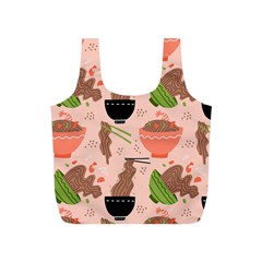 Doodle Yakisoba Seamless Pattern Background Cartoon Japanese Street Food Full Print Recycle Bag (s) by Grandong