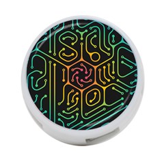 Circuit Hexagonal Geometric Pattern Background Pattern 4-port Usb Hub (one Side) by Ndabl3x