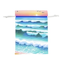 Ocean Sea Waves Beach Lightweight Drawstring Pouch (s) by Simbadda