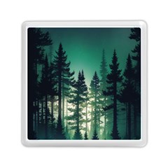 Magic Pine Forest Night Landscape Memory Card Reader (square) by Simbadda