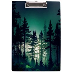 Magic Pine Forest Night Landscape A4 Acrylic Clipboard by Simbadda