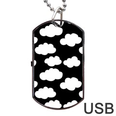 Bw Clouds Dog Tag Usb Flash (two Sides) by ConteMonfrey