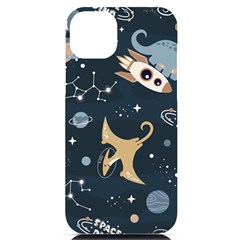 Space Theme Art Pattern Design Wallpaper Iphone 14 Plus Black Uv Print Case by Simbadda