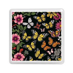 Flowers Butterfly Blooms Flowering Spring Memory Card Reader (square) by Simbadda