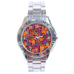 Background Graphic Beautiful Wallpaper Art Abstract Stainless Steel Analogue Watch by Simbadda