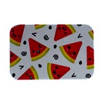 Cute Smiling Watermelon Seamless Pattern White Background Open Lid Metal Box (Silver)   Front